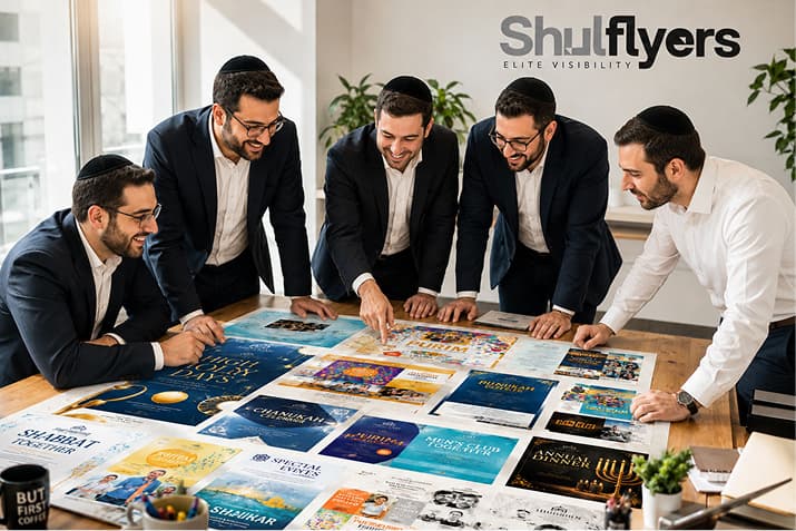 ShulFlyers team preparing a print campaign