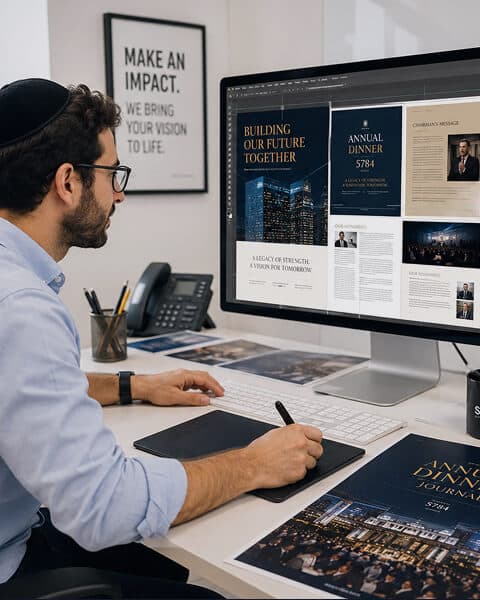 Designer creating print materials