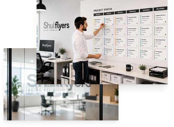 Placing flyers on a community board
